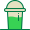 Green paper cup delivery icon
