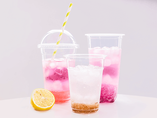 PET clear cups with lids