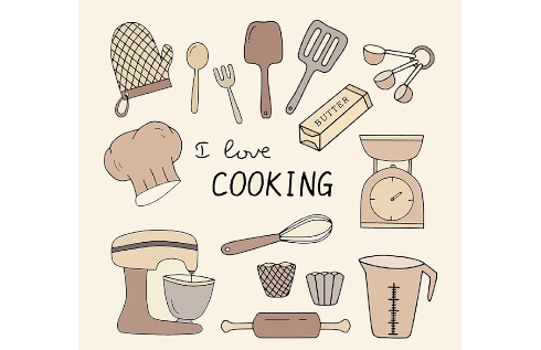 Cooking equipments illustration