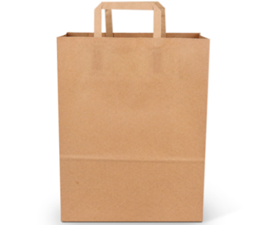 Paper bag with flat handles