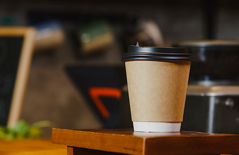 Take away hot coffee paper cup with lid