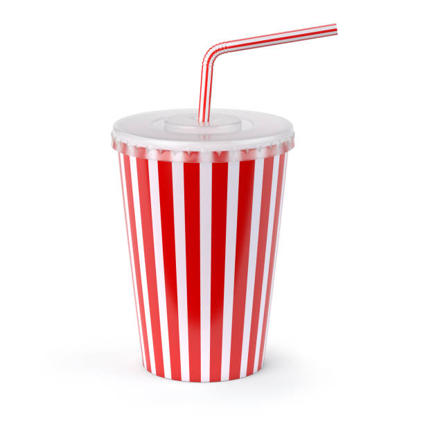 A Beverage Cup with Straw.
