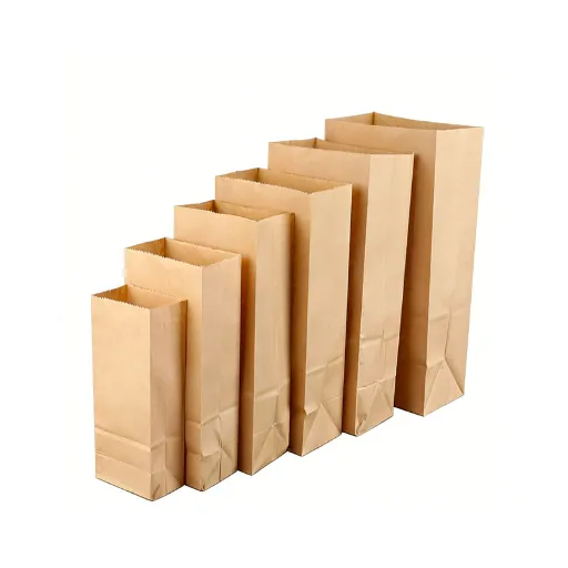 papieren zak met platte bodem