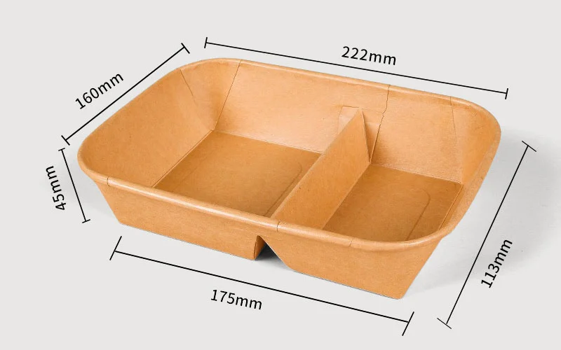 Papierschüssel mit 2 Fächern 1200ml