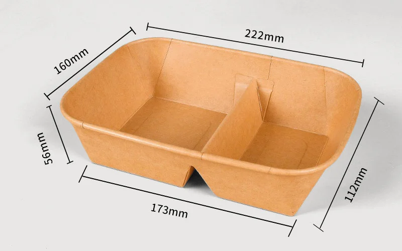 Papierschüssel mit 2 Fächern 1400ml