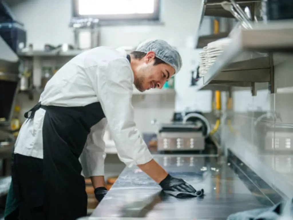 Compliant commercial kitchen setup for temporary food facility permits